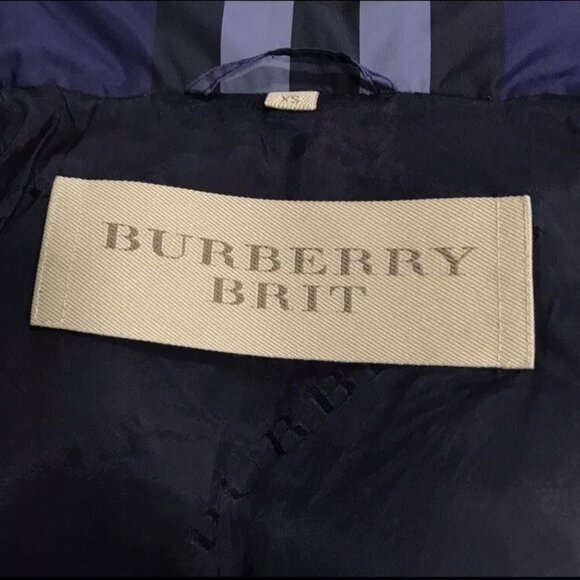 Burberry Blue Wide Check Down Puffer sz XS - Picture 8 of 8